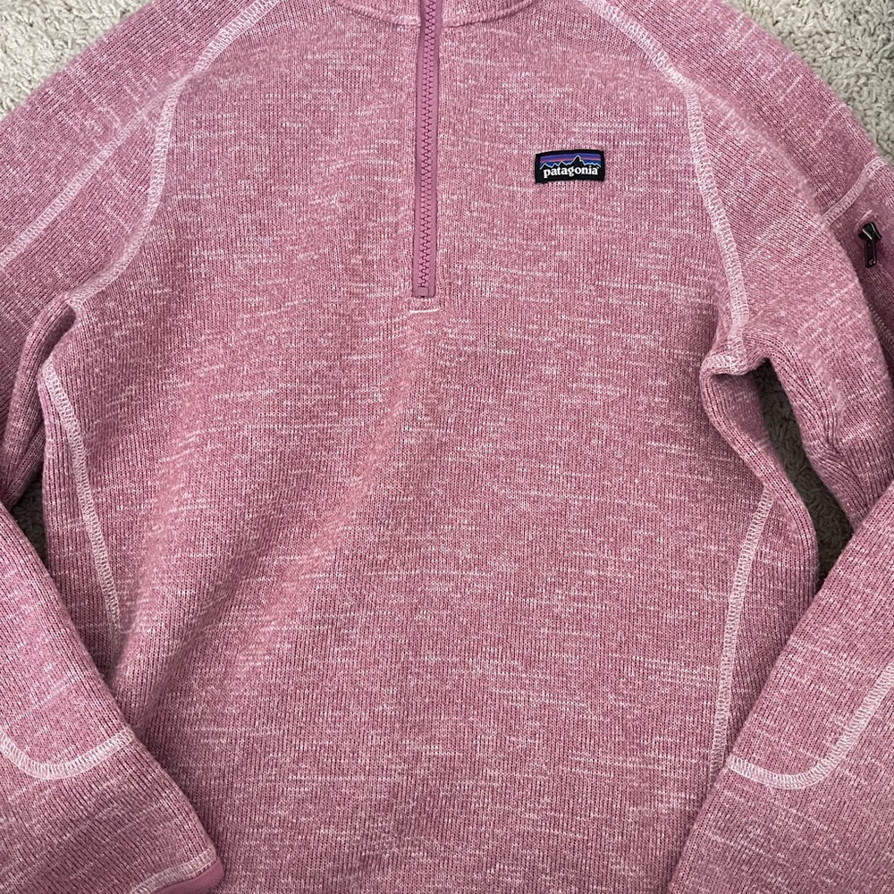Patagonia Girl’s XL 14 Quarter Zip Fleece in Dusty Rose